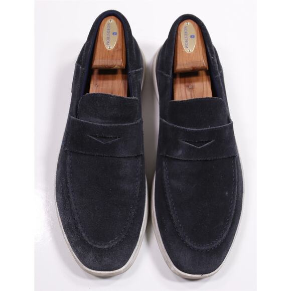 Wolf & Shepherd Navy Blue Suede Crossover Penny Loafers Mens US 12 M - Picture 4 of 11
